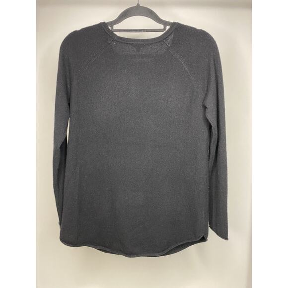 Project Women's Medium Sweater 100% Cashmere Friday Script Black Knit Cozy Warm - Picture 3 of 4